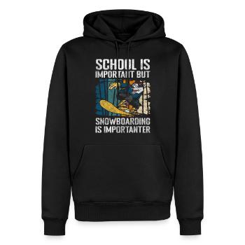 Neige Piste Sport Vacances d’hiver - Sweat à capuche Premium bio Homme - noir - Devant - Nico (187cm)