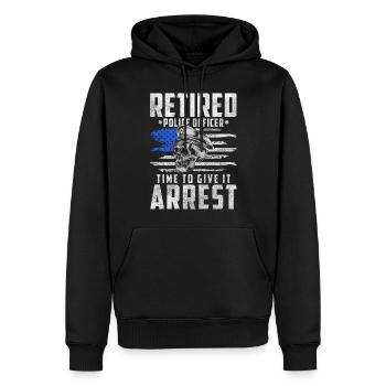 Polizistin Stop Tatort Sirene - Männer Premium Bio Hoodie - Schwarz - Vorne - Nico (187cm)