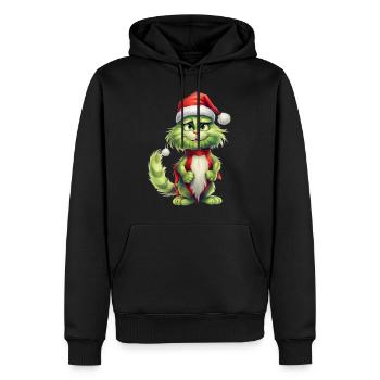 Katze Weihnachten Weihnachtselfe Geschenke Mütze - Männer Premium Bio Hoodie - Schwarz - Vorne - Nico (187cm)