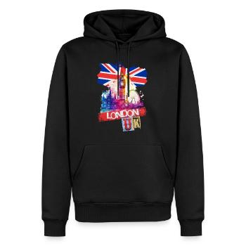 London England Stadt Skyline Big Ben Bunt Splash - Männer Premium Bio Hoodie - Schwarz - Vorne - Nico (187cm)