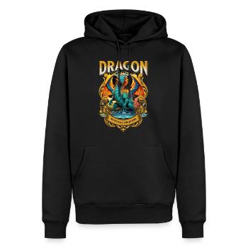 Drache Fantasie Magie Mystik Mythologie Kreatur - Männer Premium Bio Hoodie - Schwarz - Vorne - Nico (187cm)