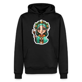 Druidin Druide Fantasy Illustration - Männer Premium Bio Hoodie - Schwarz - Vorne - Nico (187cm)