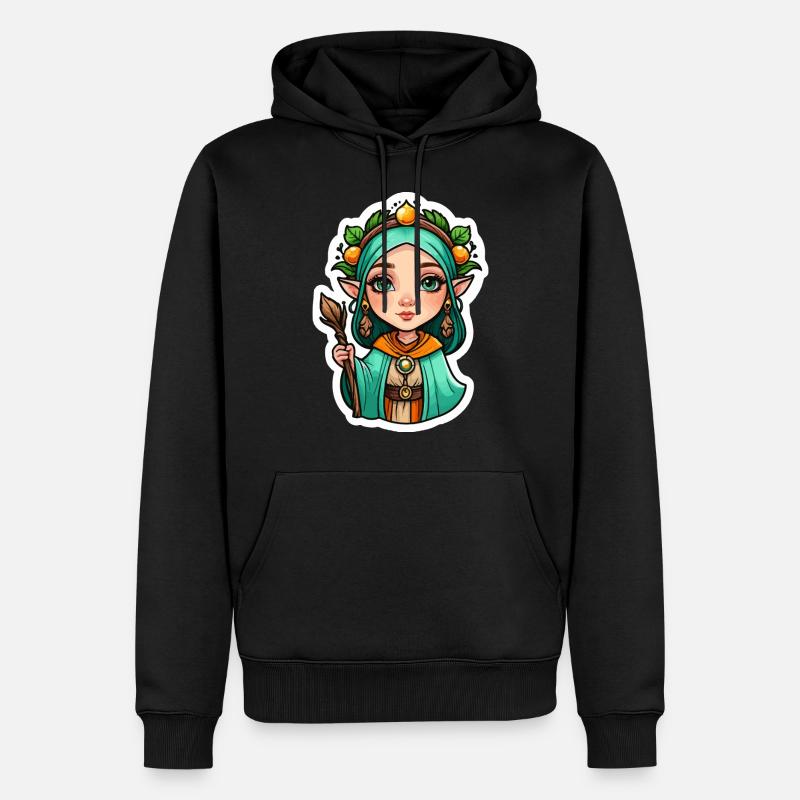 Druide Druide Fantasy Illustration - Sweat à capuche Premium bio Homme - noir
