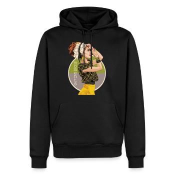 Des moments inoubliables - Sweat à capuche Premium bio Homme - noir - Devant - Nico (187cm)