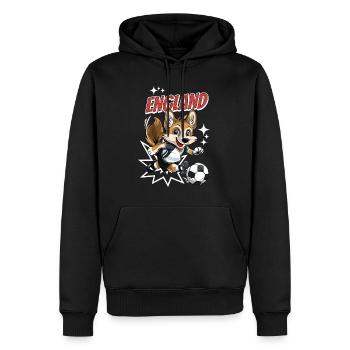 Fußball England Hund Tier Fußballer Fan Team - Männer Premium Bio Hoodie - Schwarz - Vorne - Nico (187cm)