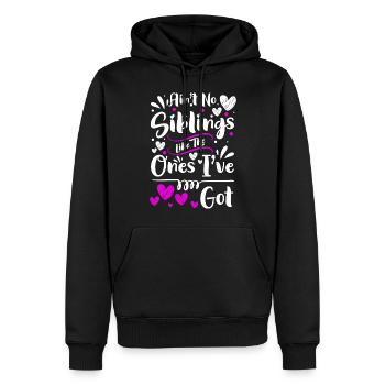 Geschwisterliebe Kinder Liebe Zusammenhalt - Männer Premium Bio Hoodie - Schwarz - Vorne - Nico (187cm)