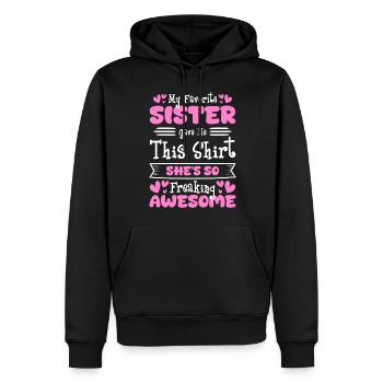 Famille, Enfants, Coeur de Frère, Cohésion - Sweat à capuche Premium bio Homme - noir - Devant - Nico (187cm)
