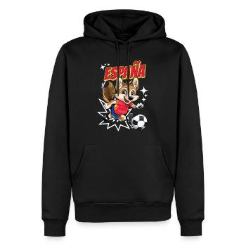 Fußball Spanien Hund Tier Fußballer Fan Team - Männer Premium Bio Hoodie - Schwarz - Vorne - Nico (187cm)
