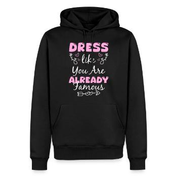 Mode Style Kleidung - Männer Premium Bio Hoodie - Schwarz - Vorne - Nico (187cm)