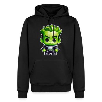 Niedliches grünes Monster - Männer Premium Bio Hoodie - Schwarz - Vorne - Nico (187cm)