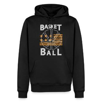 Basket-ball Basketteurs Joueurs - Sweat à capuche Premium bio Homme - noir - Devant - Nico (187cm)