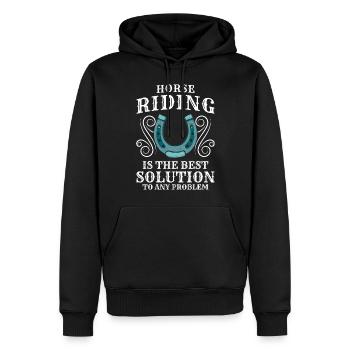 Reiten Ausritt Freundschaft Pony - Männer Premium Bio Hoodie - Schwarz - Vorne - Nico (187cm)