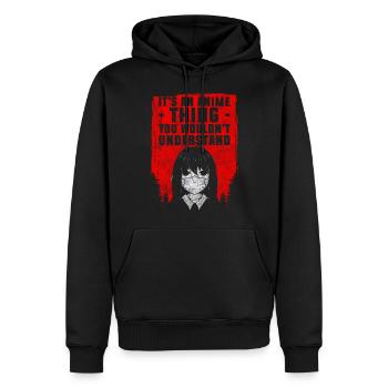 Japon Cosplay Kawaii Pop Culture - Sweat à capuche Premium bio Homme - noir - Devant - Nico (187cm)