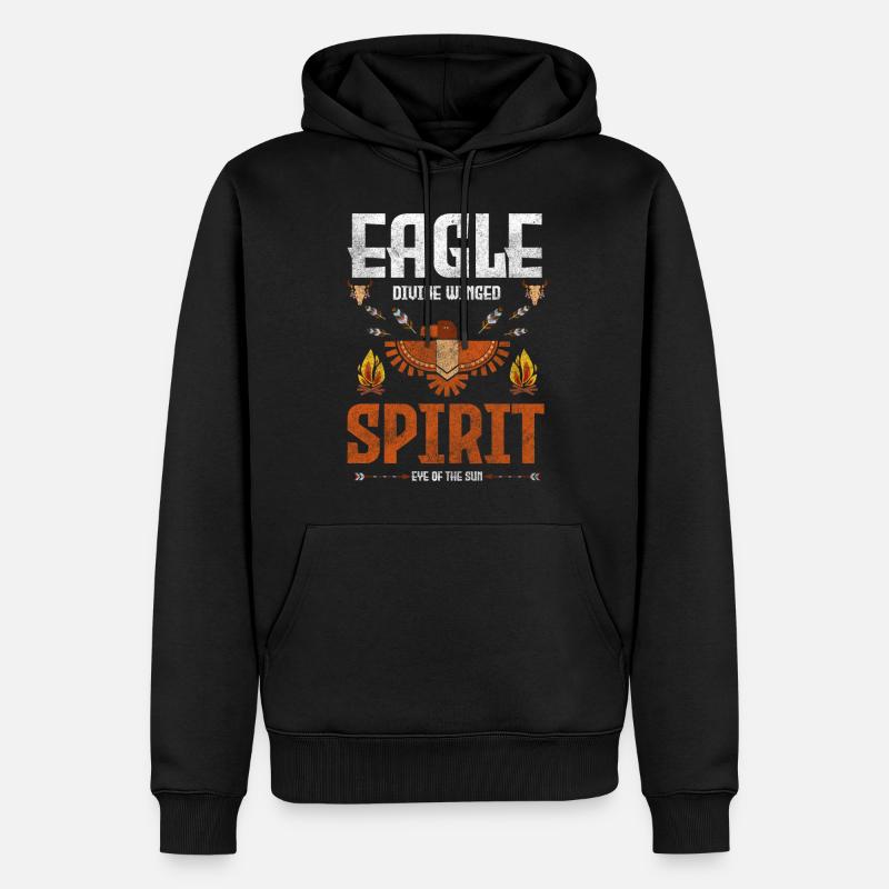 Ureinwohner Federschmuck - Männer Premium Bio Hoodie - Schwarz