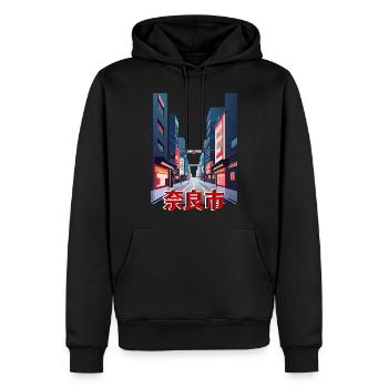 Nara Night Pulse - Männer Premium Bio Hoodie - Schwarz - Vorne - Nico (187cm)