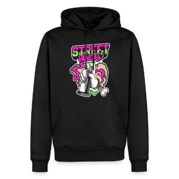 Pulvérisateur de graffitis Rapper Streetmind - Sweat à capuche Premium bio Homme - noir - Devant - Nico (187cm)