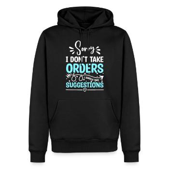Service Gastronomie Cocktail - Sweat à capuche Premium bio Homme - noir - Devant - Nico (187cm)