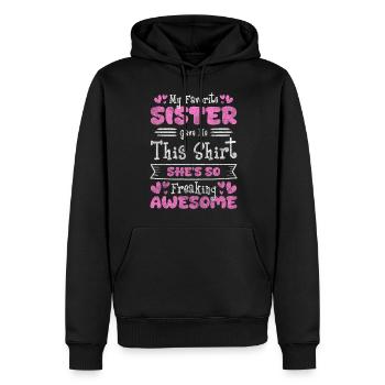Famille Cœur Ensemble Enfant - Sweat à capuche Premium bio Homme - noir - Devant - Nico (187cm)