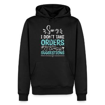 Kellnerin Fachkraft Trinkgeld Bedienung - Männer Premium Bio Hoodie - Schwarz - Vorne - Nico (187cm)