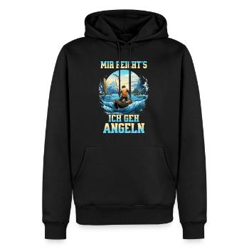 Angeln Angler Boot Wasser Fisch Natur Berge - Männer Premium Bio Hoodie - Schwarz - Vorne - Nico (187cm)
