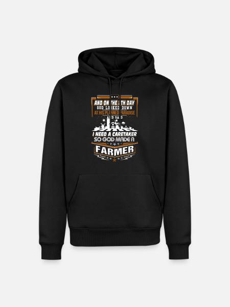 God Made A Farmer - Men’s Premium Organic Hoodie - black