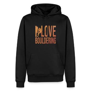 I Love Bouldering Rock Boulder Rock Climber Climbi - Männer Premium Bio Hoodie - Schwarz - Vorne - Nico (187cm)