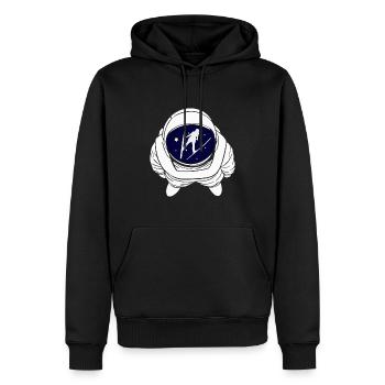 Saut à ski Astronaute Sauteur à ski Tout le vol à ski - Sweat à capuche Premium bio Homme - noir - Devant - Nico (187cm)