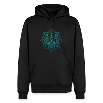 Flowers Mandala Halschakra fünftes Chakra - Männer Premium Bio Hoodie - Schwarz - Vorne - Nico (187cm)