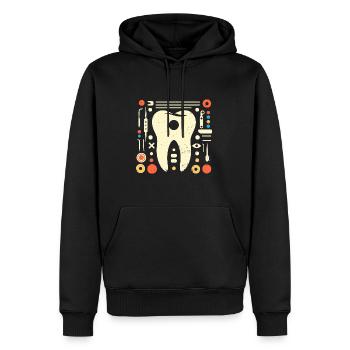 Dent drôle avec trou - cadeau parfait - Sweat à capuche Premium bio Homme - noir - Devant - Nico (187cm)