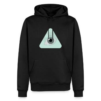 Oeil - Sweat à capuche Premium bio Homme - noir - Devant - Nico (187cm)