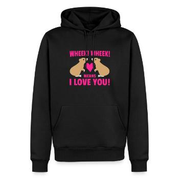 Wheek Wheek Graphic Guinea Pig Owner Pet Cavy Anim - Männer Premium Bio Hoodie - Schwarz - Vorne - Nico (187cm)