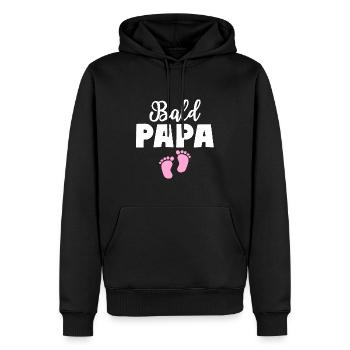 Bald Papa Tochter Baby Vater - Männer Premium Bio Hoodie - Schwarz - Vorne - Nico (187cm)