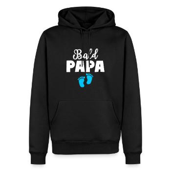 Bald Papa Sohn Baby Vater - Männer Premium Bio Hoodie - Schwarz - Vorne - Nico (187cm)