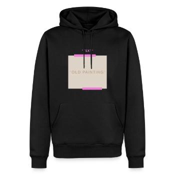 Off-Wifie: No Painting | only text and colors - Männer Premium Bio Hoodie - Schwarz - Vorne - Nico (187cm)