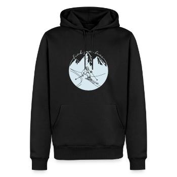 Find your line - alpine skiing - Men’s Premium Organic Hoodie - black - Front - Nico (187cm)