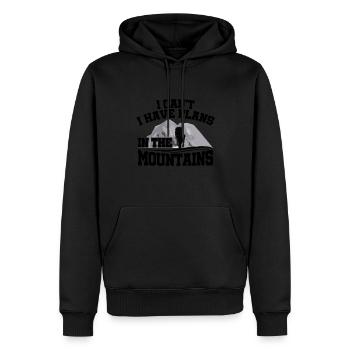 I Can't I Have Plans In The Mounatins Hiking Trekk - Männer Premium Bio Hoodie - Schwarz - Vorne - Nico (187cm)