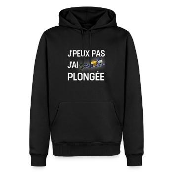 Je peux pas j'ai plongée - Sweat à capuche Premium bio Homme - noir - Devant - Nico (187cm)
