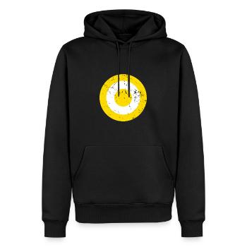 Safran en détresse et cible blanche - Sweat à capuche Premium bio Homme - noir - Devant - Nico (187cm)