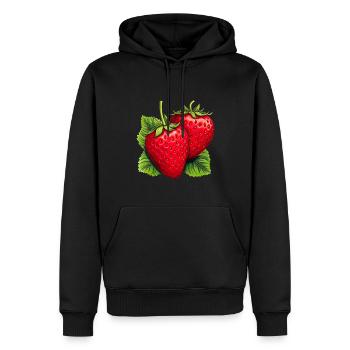 Erdbeere Erdbeeren für einen Erdbeer Liebhaber - Männer Premium Bio Hoodie - Schwarz - Vorne - Nico (187cm)