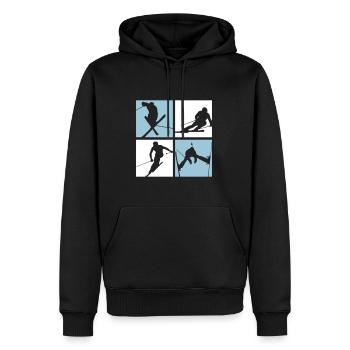 Skiing - Männer Premium Bio Hoodie - Schwarz - Vorne - Nico (187cm)