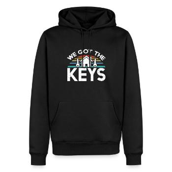 We Got The Keys Distressed Vintage - Men’s Premium Organic Hoodie - black - Front - Nico (187cm)