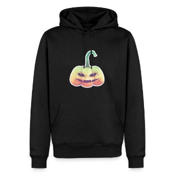Citrouille d’Halloween - Sweat à capuche Premium bio Homme - noir - Devant - Nico (187cm)