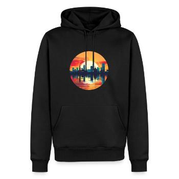 Hagen Skyline - Männer Premium Bio Hoodie - Schwarz - Vorne - Nico (187cm)