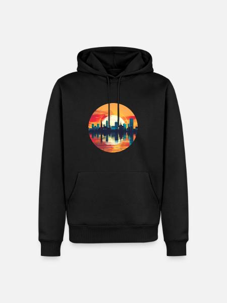 Hagen Skyline - Men’s Premium Organic Hoodie - black