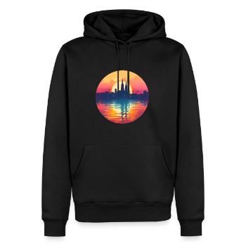 Heilbronn Skyline - Männer Premium Bio Hoodie - Schwarz - Vorne - Nico (187cm)
