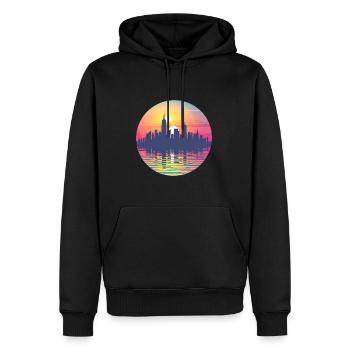 Herne Skyline - Männer Premium Bio Hoodie - Schwarz - Vorne - Nico (187cm)