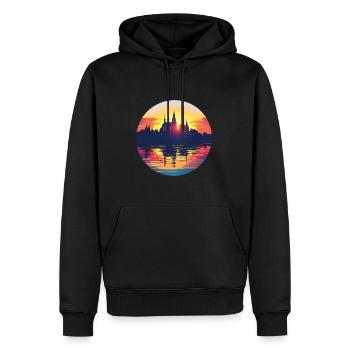 Ligne d’horizon de Coblence - Sweat à capuche Premium bio Homme - noir - Devant - Nico (187cm)