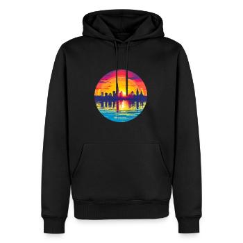 Ludwigshafen Skyline - Männer Premium Bio Hoodie - Schwarz - Vorne - Nico (187cm)