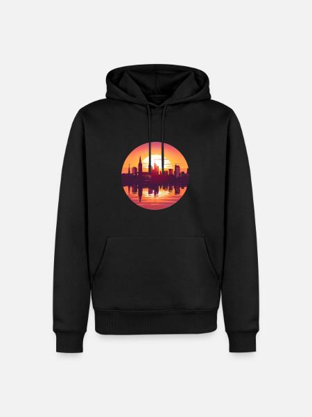 Oberhausen Skyline - Männer Premium Bio Hoodie - Schwarz