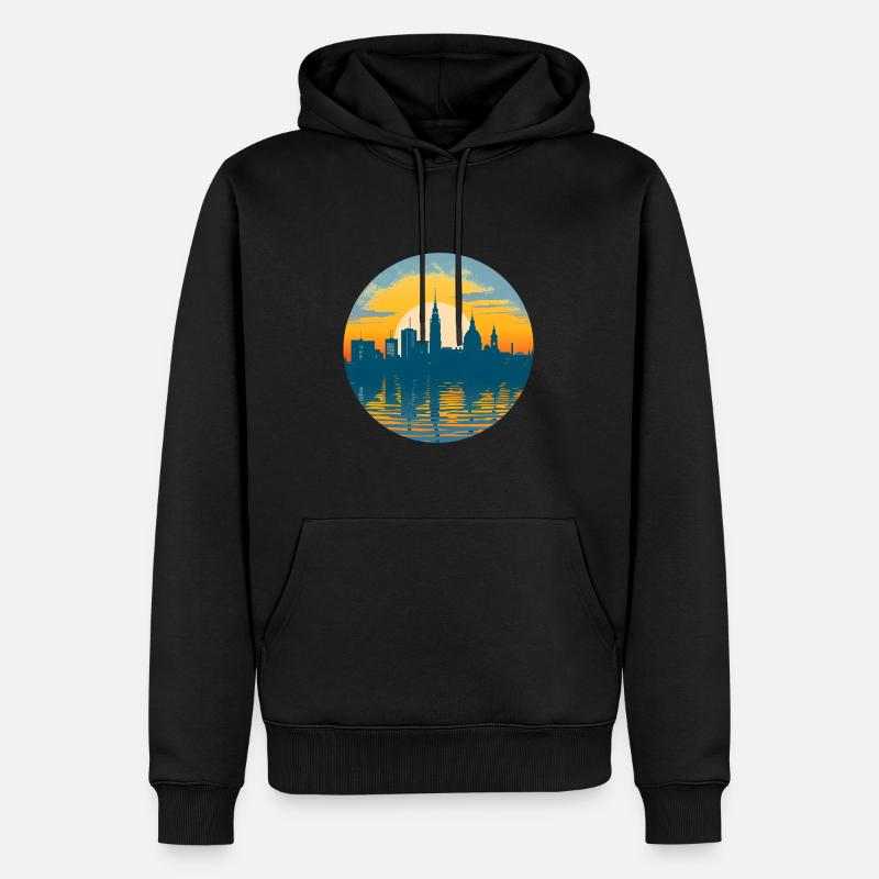 Potsdam Skyline - Männer Premium Bio Hoodie - Schwarz